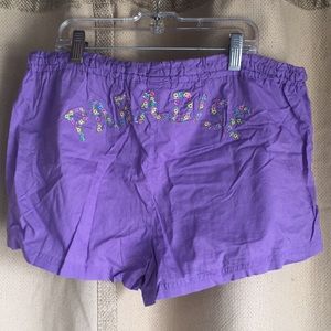 Purple PARADISE embroidered shorts
